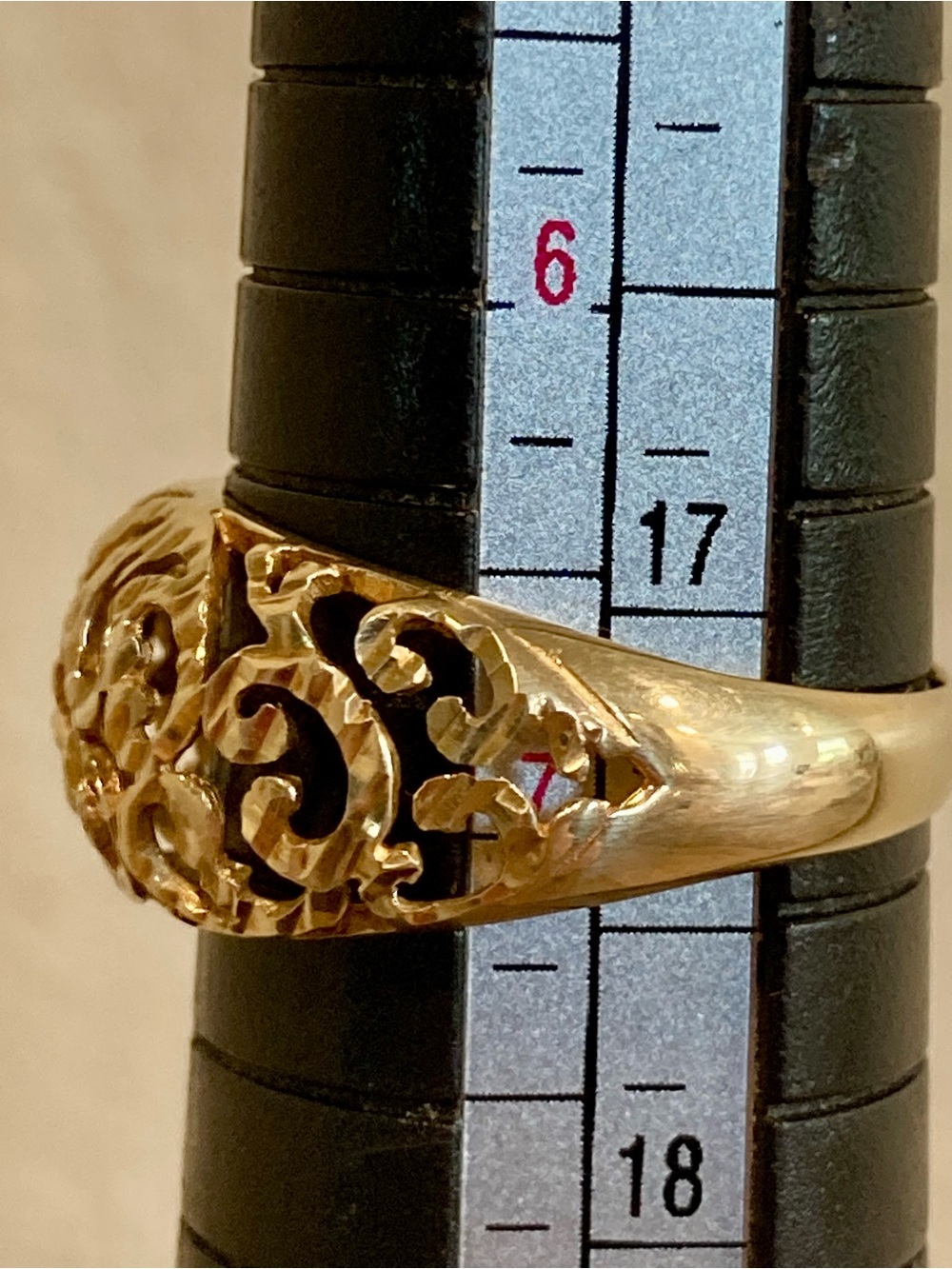 Vintage 10k Yellow Gold JCM Openwork Filigree Band Ring Women's Jewelry Size 7 - Picture 16 of 16